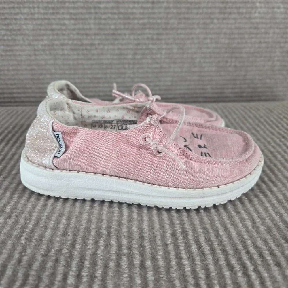Hey Dude Toddler 9 Pink Wendy Sparkle Kitty Cat Slip On Loafers 160025068
